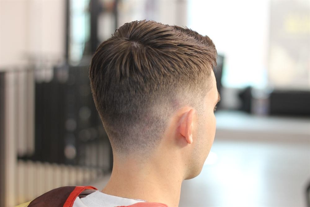 Back view of a smooth low fade