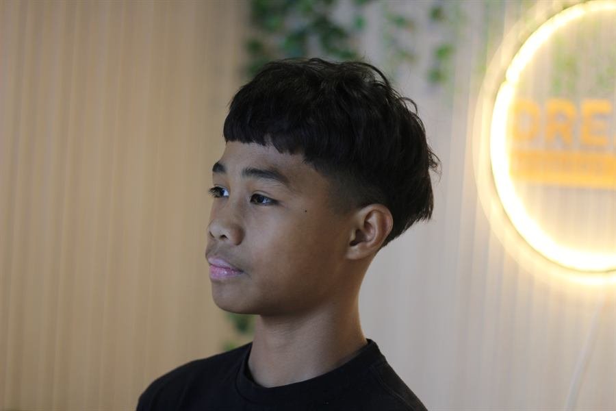 Young client with a fresh textured cut